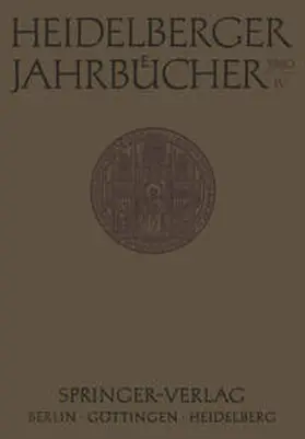 Heidelberger Jahrbücher | E-Book | www.sack.de