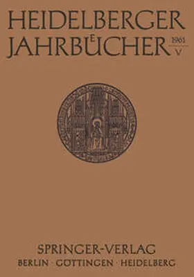 Universitäts-Gesellschaft Heidelberg |  Heidelberger Jahrbücher | eBook | Sack Fachmedien