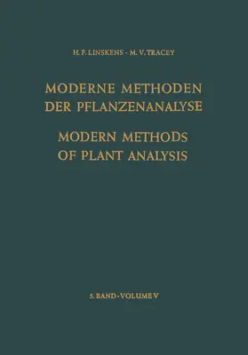 Biemann / Hommes / Boardman |  Modern Methods of Plant Analysis / Moderne Methoden der Pflanzenanalyse | Buch |  Sack Fachmedien