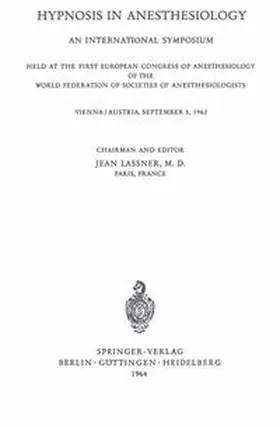 Lassner |  Hypnosis in Anaesthesiology | eBook | Sack Fachmedien