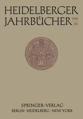 Schipperges |  Heidelberger Jahrbücher | eBook | Sack Fachmedien