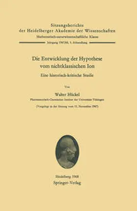 Hückel |  Die Entwicklung der Hypothese vom nichtklassischen Ion | eBook | Sack Fachmedien