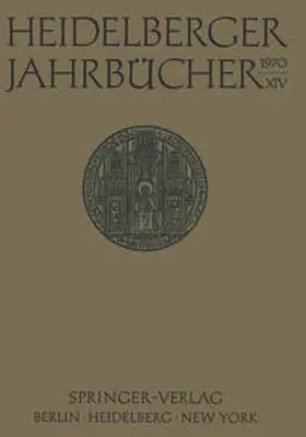 Schipperges |  Heidelberger Jahrbücher | eBook | Sack Fachmedien