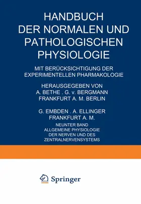 Broemser / Brücke / Buddenbrock |  Allgemeine Physiologie der Nerven und des Zentralnervensystems | Buch |  Sack Fachmedien