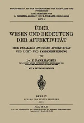 Fankhauser |  Über Wesen und Bedeutung der Affektivität | Buch |  Sack Fachmedien