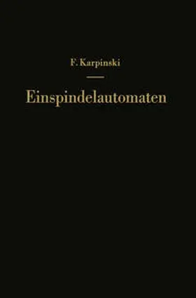 Karpinski |  Einspindelautomaten | eBook | Sack Fachmedien