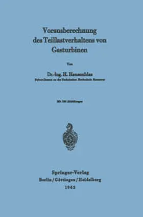 Hausenblas |  Vorausberechnung des Teillastverhaltens von Gasturbinen | eBook | Sack Fachmedien