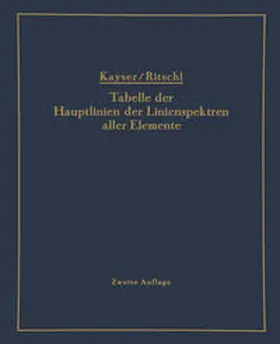 Kayser / Ritschl |  Tabelle der Hauptlinien der Linienspektren aller Elemente nach Wellenlänge geordnet | eBook | Sack Fachmedien