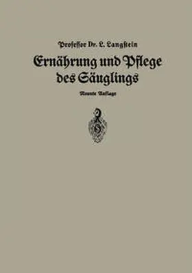 Langstein |  Ernährung und Pflege Des Säglings | eBook | Sack Fachmedien