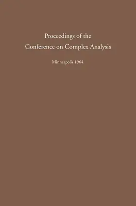 Aeppli / Calabi / Röhrl |  Proceedings of the Conference on Complex Analysis | Buch |  Sack Fachmedien