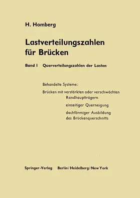 Homberg |  Lastverteilungszahlen für Brücken | Buch |  Sack Fachmedien