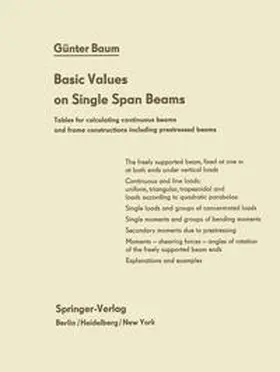 Baum |  Basic Values on Single Span Beams | eBook | Sack Fachmedien