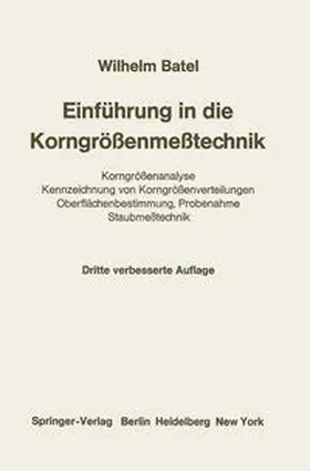 Batel |  Einführung in die Korngrößenmeßtechnik | eBook | Sack Fachmedien
