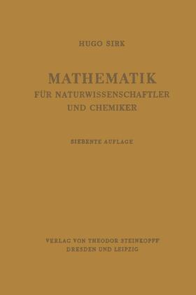 Sirk |  Mathematik für Naturwissenschaftler und Chemiker | Buch |  Sack Fachmedien