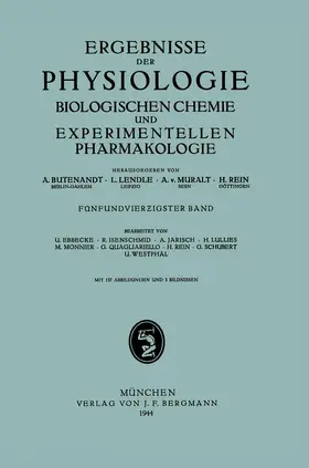 Butenandt / Lendle / Muralt |  Ergebnisse der Physiologie Biologischen Chemie und Experimentellen Pharmakologie | Buch |  Sack Fachmedien