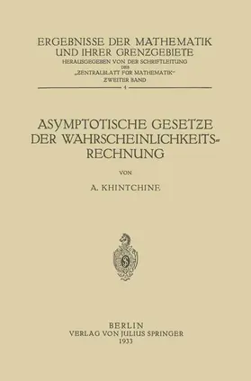 Khintchine |  Asymptotische Geset¿e der Wahrscheinlichkeitsrechnung | Buch |  Sack Fachmedien