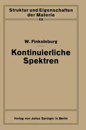 Finkelnburg / Mark / Hund |  Kontinuierliche Spektren | Buch |  Sack Fachmedien