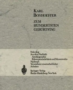 Zutt / Straus / Scheller |  Karl Bonhoeffer | Buch |  Sack Fachmedien