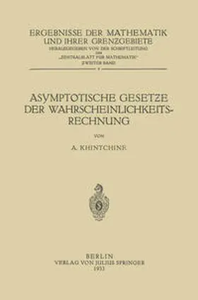 Khintchine |  Asymptotische Gesetze der Wahrscheinlichkeitsrechnung | eBook | Sack Fachmedien
