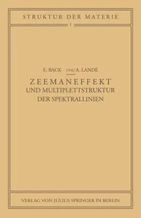 Back / Landé | Zeemaneffekt und Multiplettstruktur der Spektrallinien | E-Book | www.sack.de
