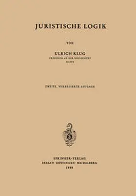 Klug |  Juristische Logik | eBook | Sack Fachmedien