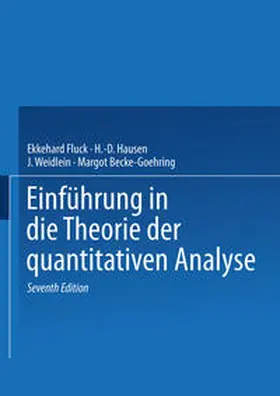 Fluck / Becke-Goehring | Einführung in die Theorie der quantitativen Analyse | E-Book | www.sack.de