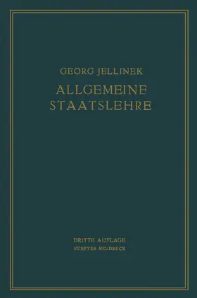 Jellinek |  Allgemeine Staatslehre | Buch |  Sack Fachmedien