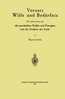 Lewin | Vorsatz Wille und Bedürfnis | E-Book | www.sack.de