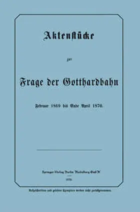 Frensdorff | Aktenstücke zur Frage der Gotthardbahn | E-Book | www.sack.de