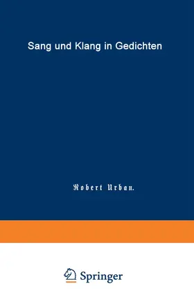 Urban | Sang und Klang in Gedichten | Buch | 978-3-642-51230-8 | www.sack.de