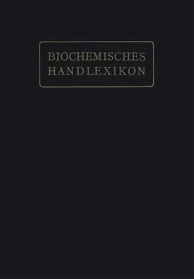 Altenburg / Einbeck / Bang |  Biochemisches Handlexikon | Buch |  Sack Fachmedien