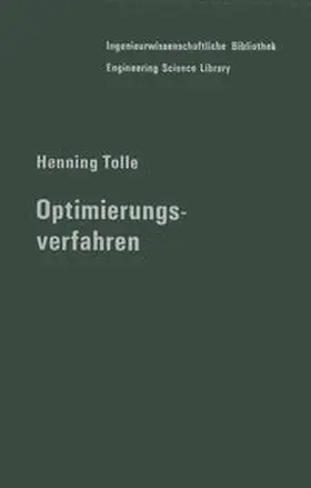 Tolle |  Optimierungsverfahren | Buch |  Sack Fachmedien