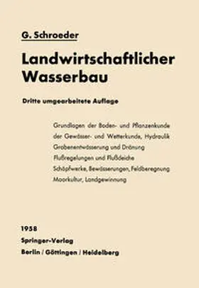 Schroeder |  Landwirtschaftlicher Wasserbau | eBook | Sack Fachmedien