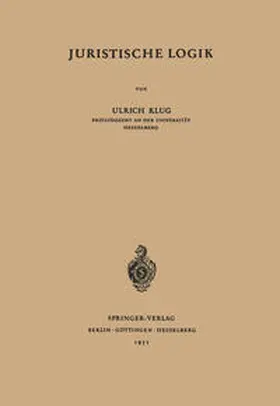 Klug |  Juristische Logik | eBook | Sack Fachmedien