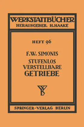 Simonis |  Stufenlos verstellbare Getriebe | eBook | Sack Fachmedien