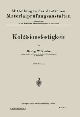 Kuntze |  Kohäsionsfestigkeit | Buch |  Sack Fachmedien