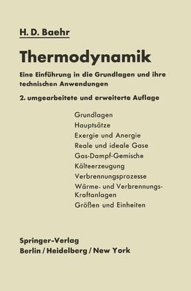 Baehr |  Thermodynamik | Buch |  Sack Fachmedien