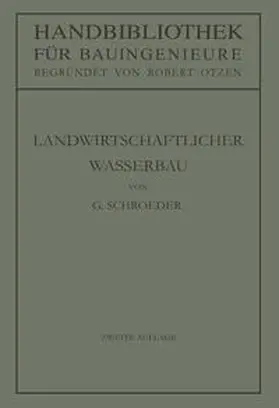 Schroeder |  Landwirtschaftlicher Wasserbau | eBook | Sack Fachmedien