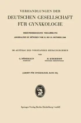 Döderlein / Kirchhoff |  Verhandlungen der Deutschen Gesellschaft für Gynäkologie | eBook | Sack Fachmedien