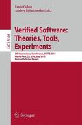 Rybalchenko / Cohen |  Verified Software: Theorie, Tools, Experiments | Buch |  Sack Fachmedien
