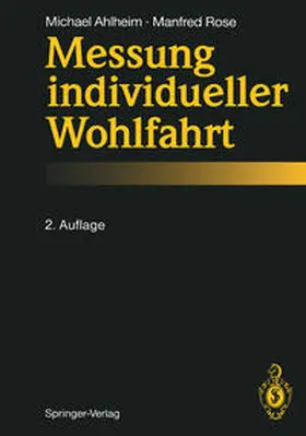 Ahlheim / Rose | Messung individueller Wohlfahrt | E-Book | sack.de