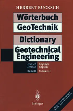 Bucksch |  Wörterbuch GeoTechnik Dictionary Geotechnical Engineering | eBook | Sack Fachmedien