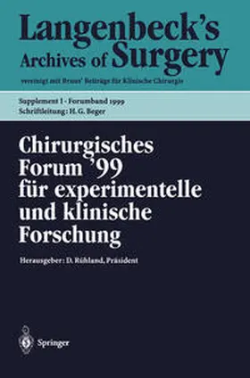 Rühland / Rothmund / Hartel |  Chirurgisches Forum '99 für experimentelle und klinische Forschung | eBook | Sack Fachmedien