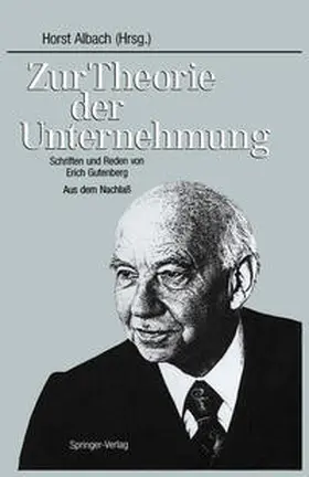 Albach | Zur Theorie der Unternehmung | E-Book | www.sack.de