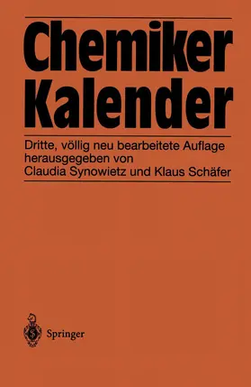 Schäfer / Synowietz |  Chemiker-Kalender | Buch |  Sack Fachmedien