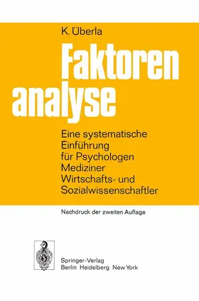 Überla |  Faktorenanalyse | Buch |  Sack Fachmedien