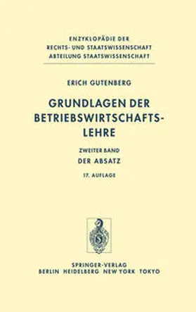 Gutenberg | Grundlagen der Betriebswirtschaftslehre | E-Book | www.sack.de