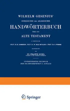 Buhl |  Wilhelm Gesenius’ Hebräisches und Aramäisches Handwörterbuch über das Alte Testament | eBook | Sack Fachmedien