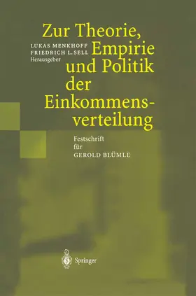 Sell / Menkhoff |  Zur Theorie, Empirie und Politik der Einkommensverteilung | Buch |  Sack Fachmedien