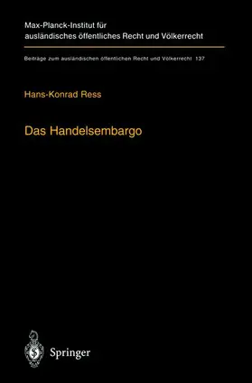 Ress |  Das Handelsembargo | Buch |  Sack Fachmedien